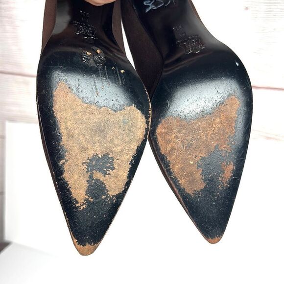 Yves Saint Laurent Brown Suede Pumps Pointed Toe US 9 1/2 - Picture 13 of 16